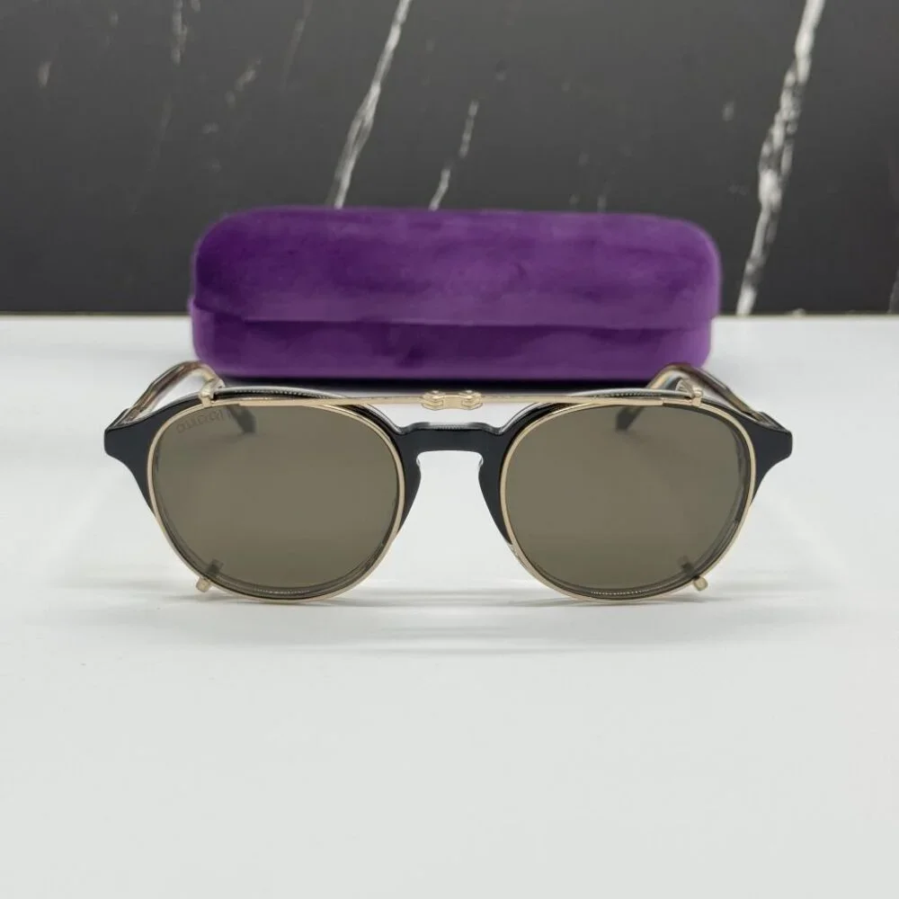 NEW GUCCI GG1212S 002 SUNGLASSES MEN ROUND BLACK EYEWEAR
